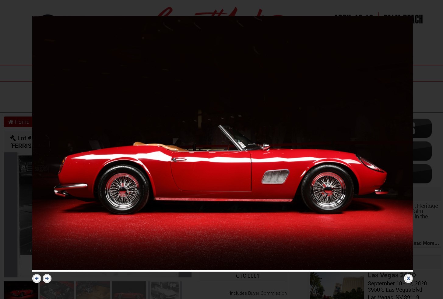 скриншот с сайта аукционого дома Barrett-Jackson